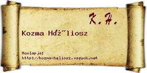 Kozma Héliosz névjegykártya